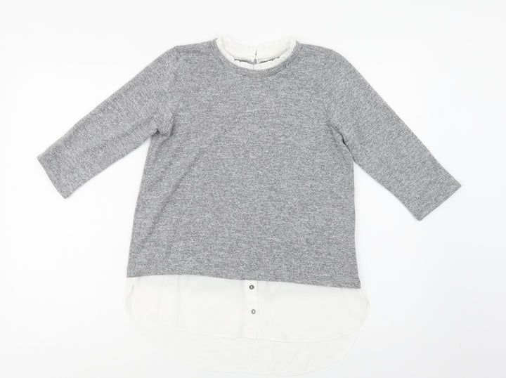 Dorothy Perkins Womens Grey Collared  Polyester Pullover Jumper Size 6