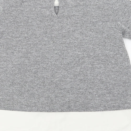 Dorothy Perkins Womens Grey Collared  Polyester Pullover Jumper Size 6