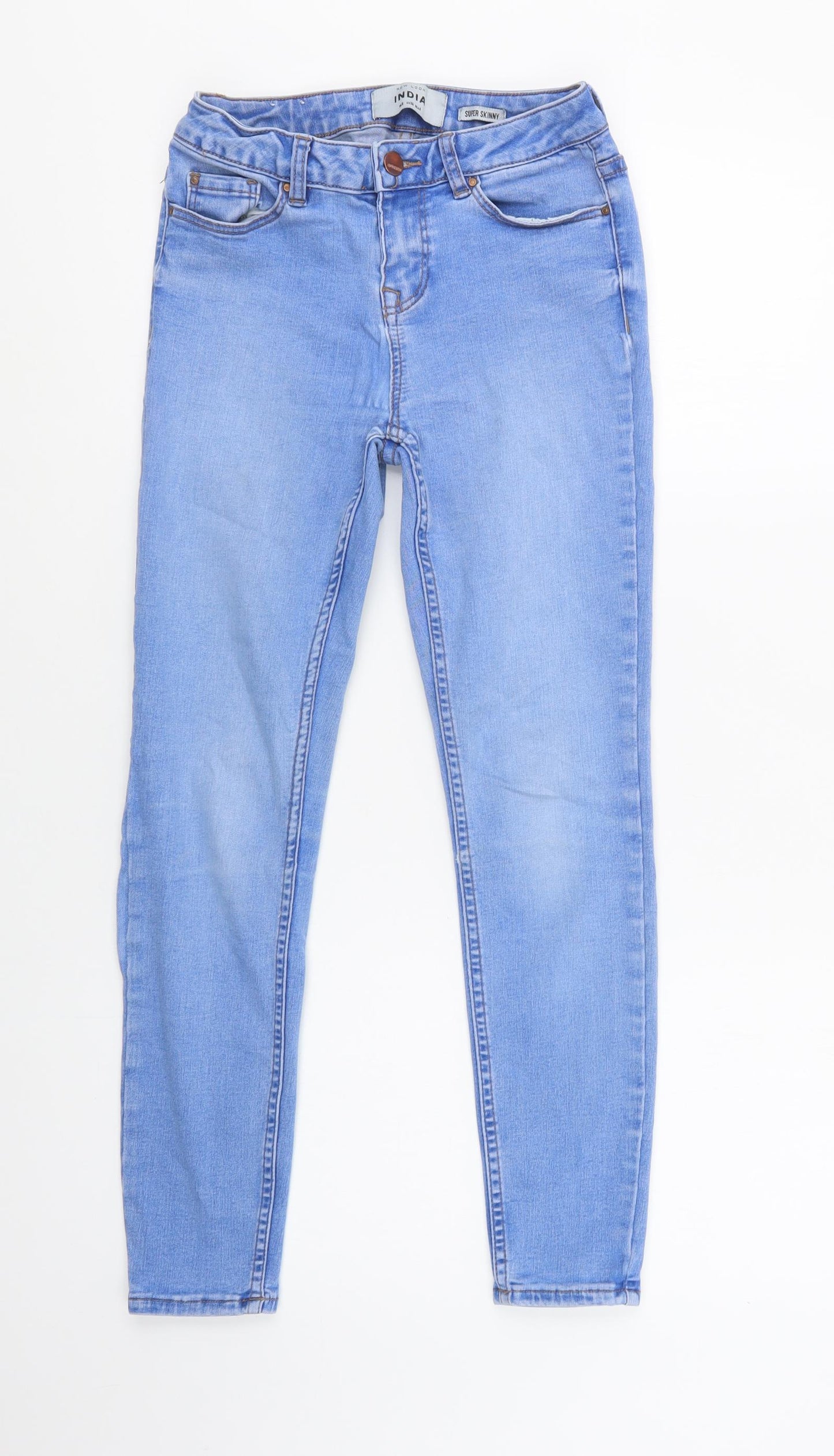New Look Womens Blue  Cotton Jegging Jeans Size 8 L27 in Regular Button