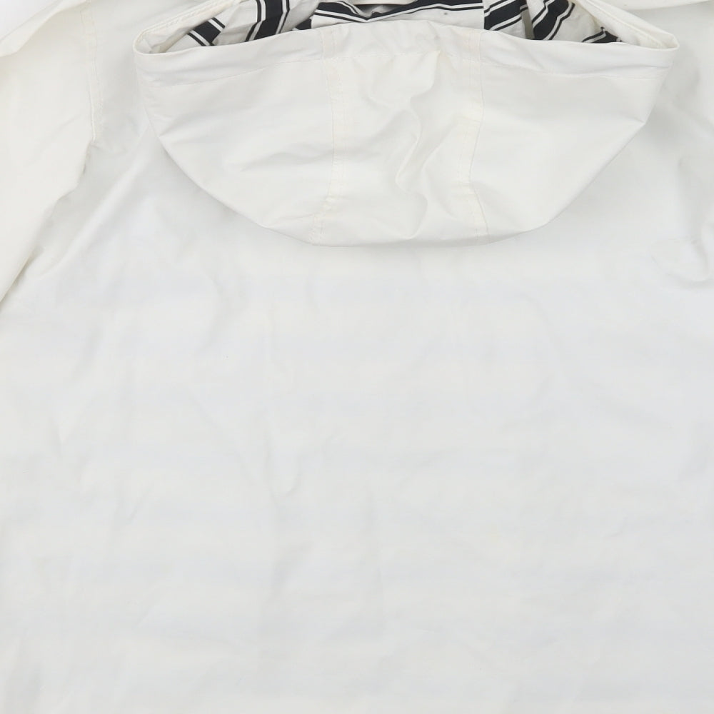 Topshop Womens White   Rain Coat Coat Size 6  Zip