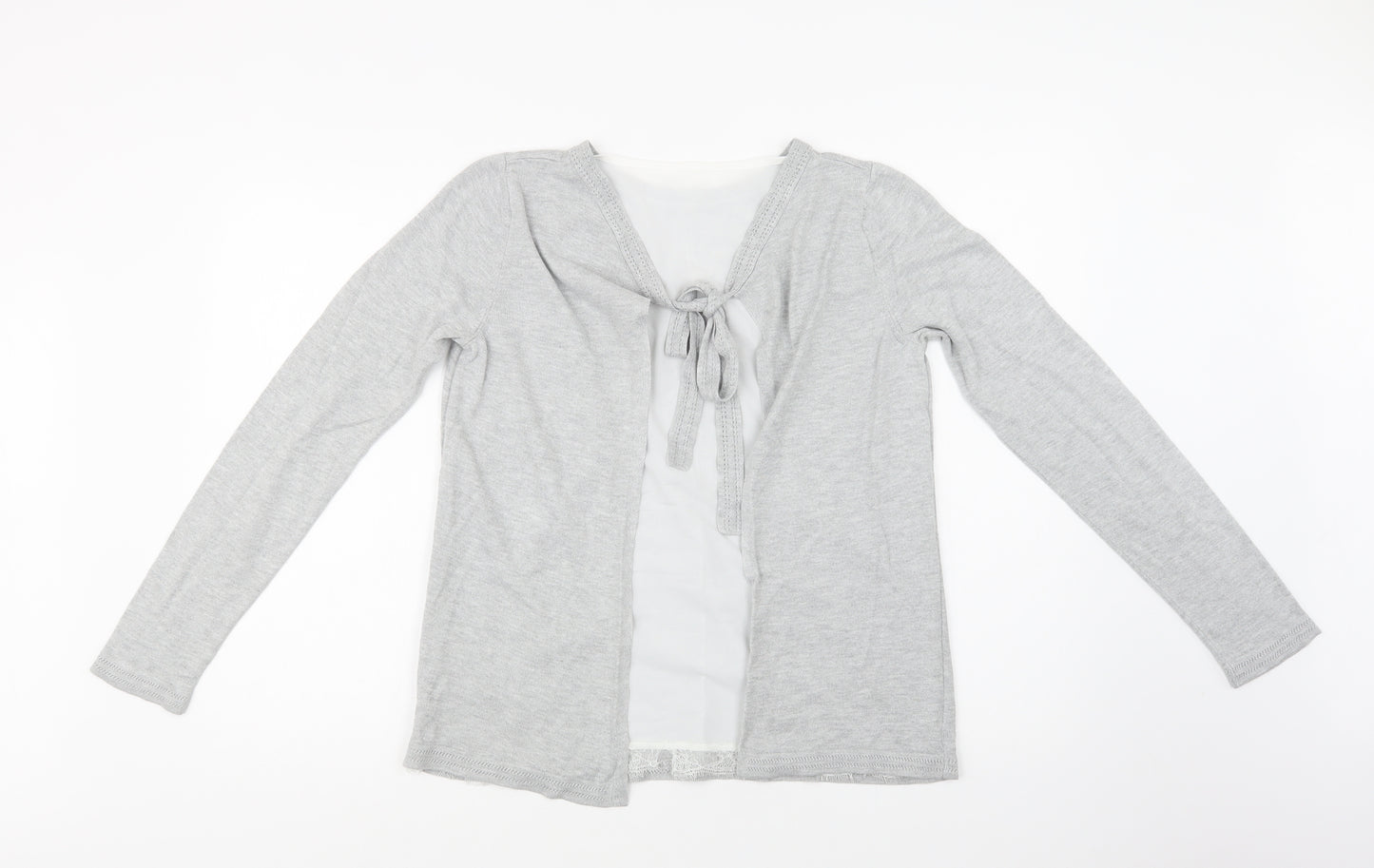 Dorothy Perkins Womens Grey Crew Neck  Acrylic Pullover Jumper Size 8