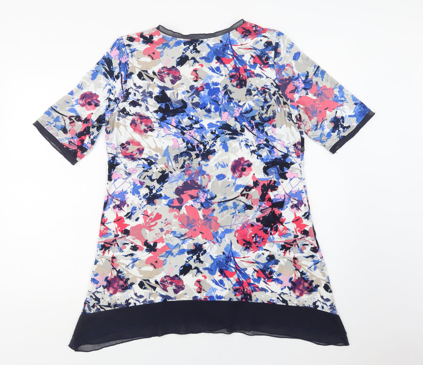 Per Una Womens Multicoloured Geometric Viscose Tunic Blouse Size 18 Round Neck
