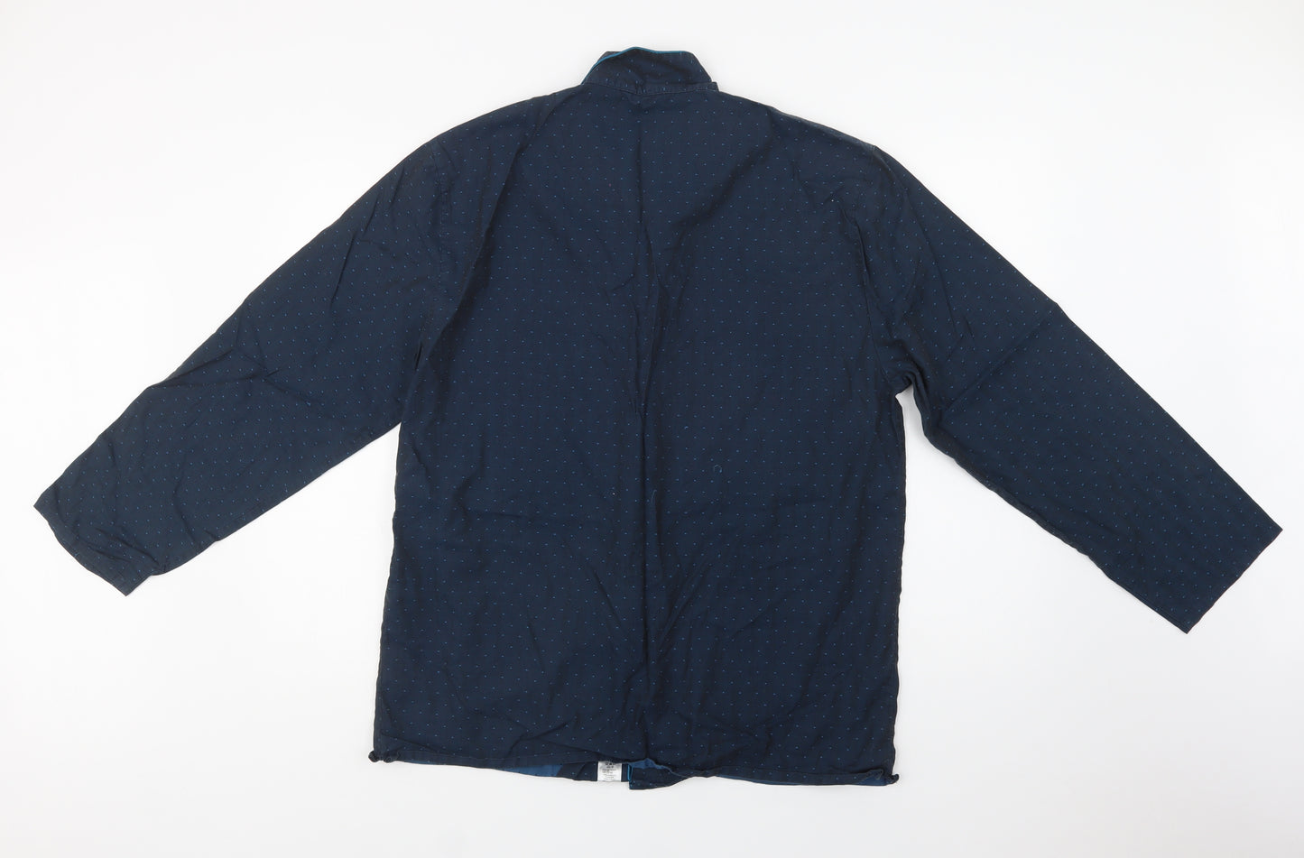 M<&S Mens Blue Polka Dot Cotton  Pyjama Top Size M  Button