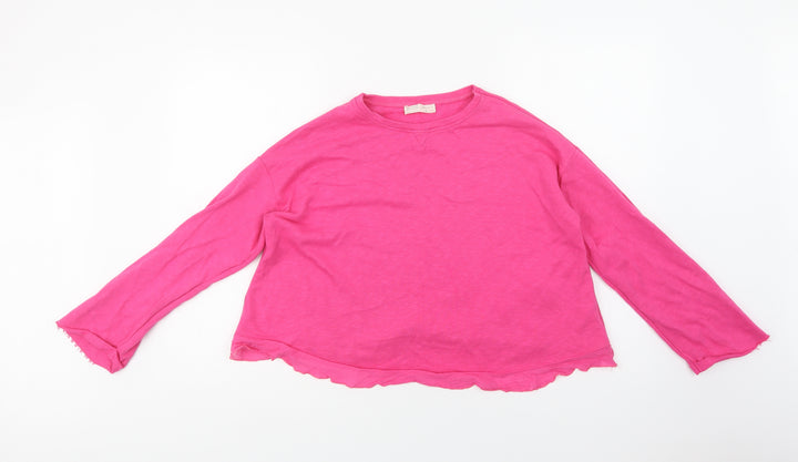 Zara Girls Pink Cotton Pullover Sweatshirt Size 11-12 Years