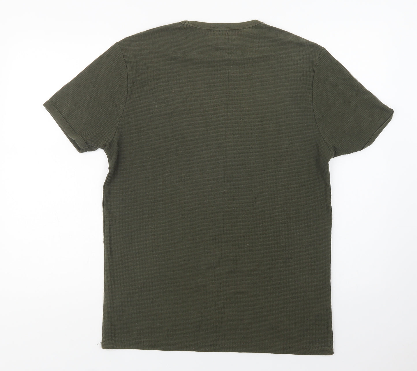 River Island Mens Green  Cotton  T-Shirt Size M Crew Neck