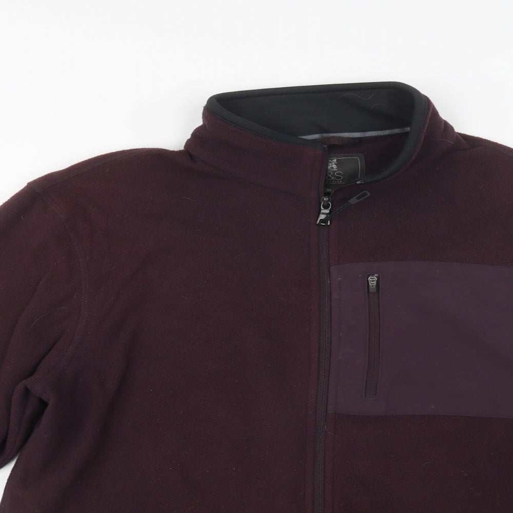 M&S Mens Purple  Polyester Full Zip Sweatshirt Size M