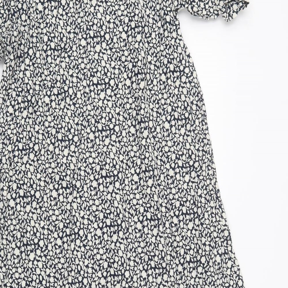 Dorothy Perkins Womens Blue Floral Cotton Maxi  Size 14  Collared Button