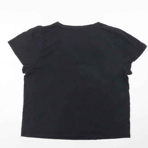 M&S Womens Black  Polyester Camisole T-Shirt Size 18 V-Neck
