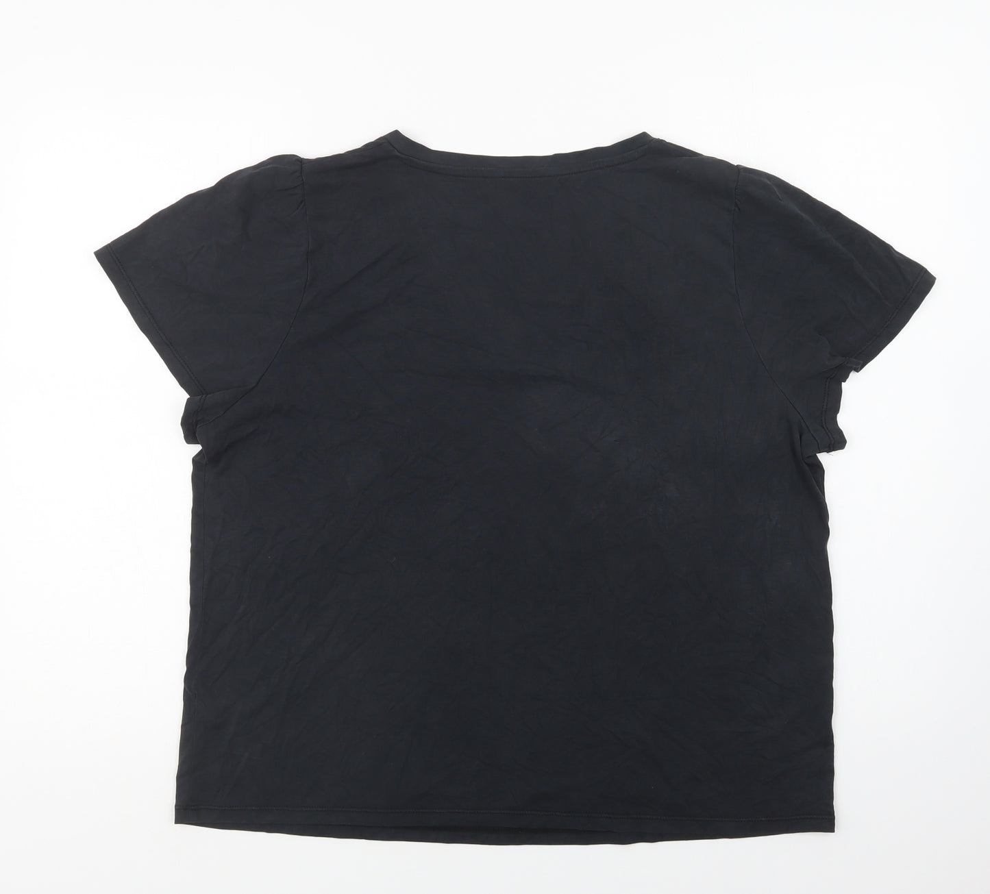 M&S Womens Black  Polyester Camisole T-Shirt Size 18 V-Neck