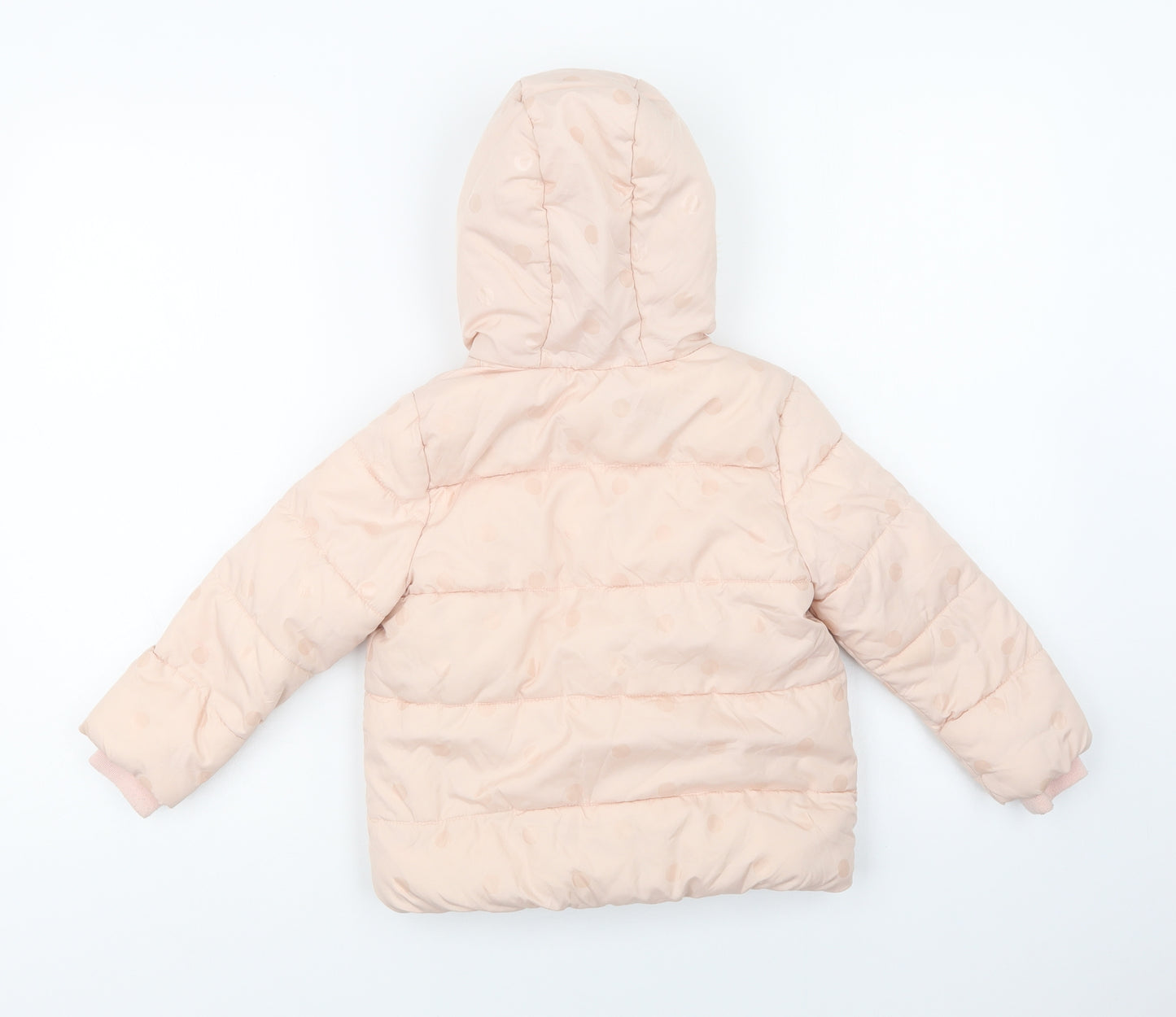 George Girls Pink Polka Dot  Puffer Jacket Jacket Size 3-4 Years  Zip