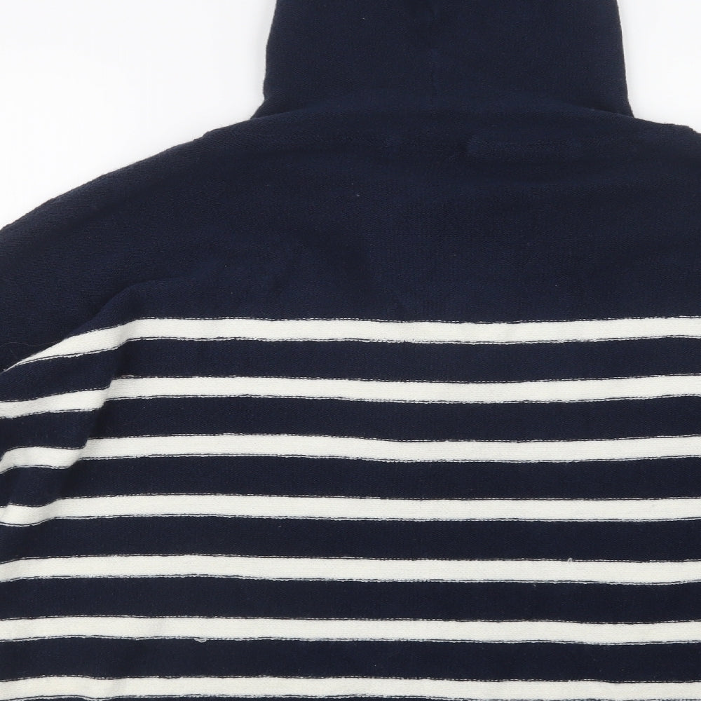 Brave Soul Womens Blue High Neck Striped Acrylic Pullover Jumper Size L
