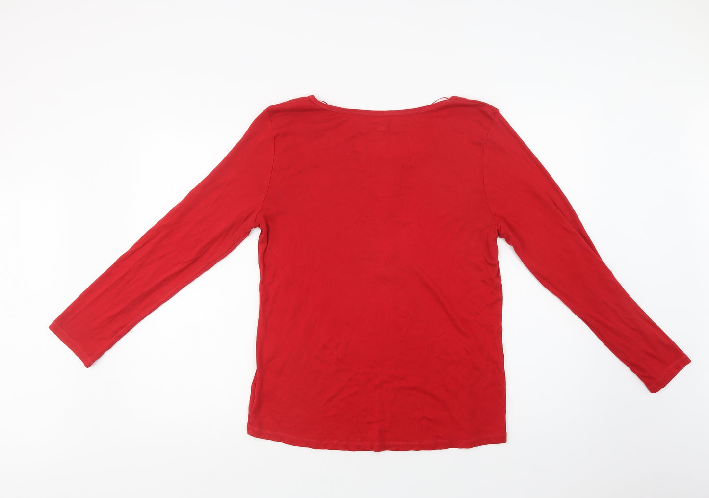 F&F Womens Red  Cotton Top Pyjama Top Size 20  Button