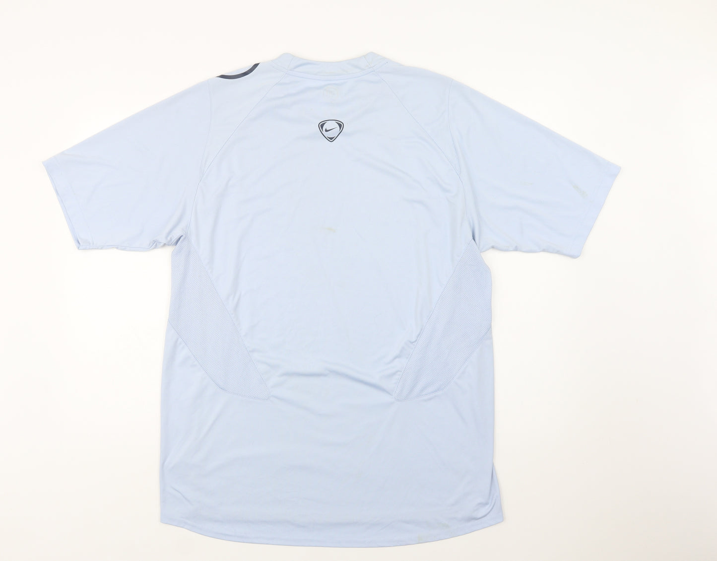 Nike Mens Blue  Polyester  T-Shirt Size L V-Neck