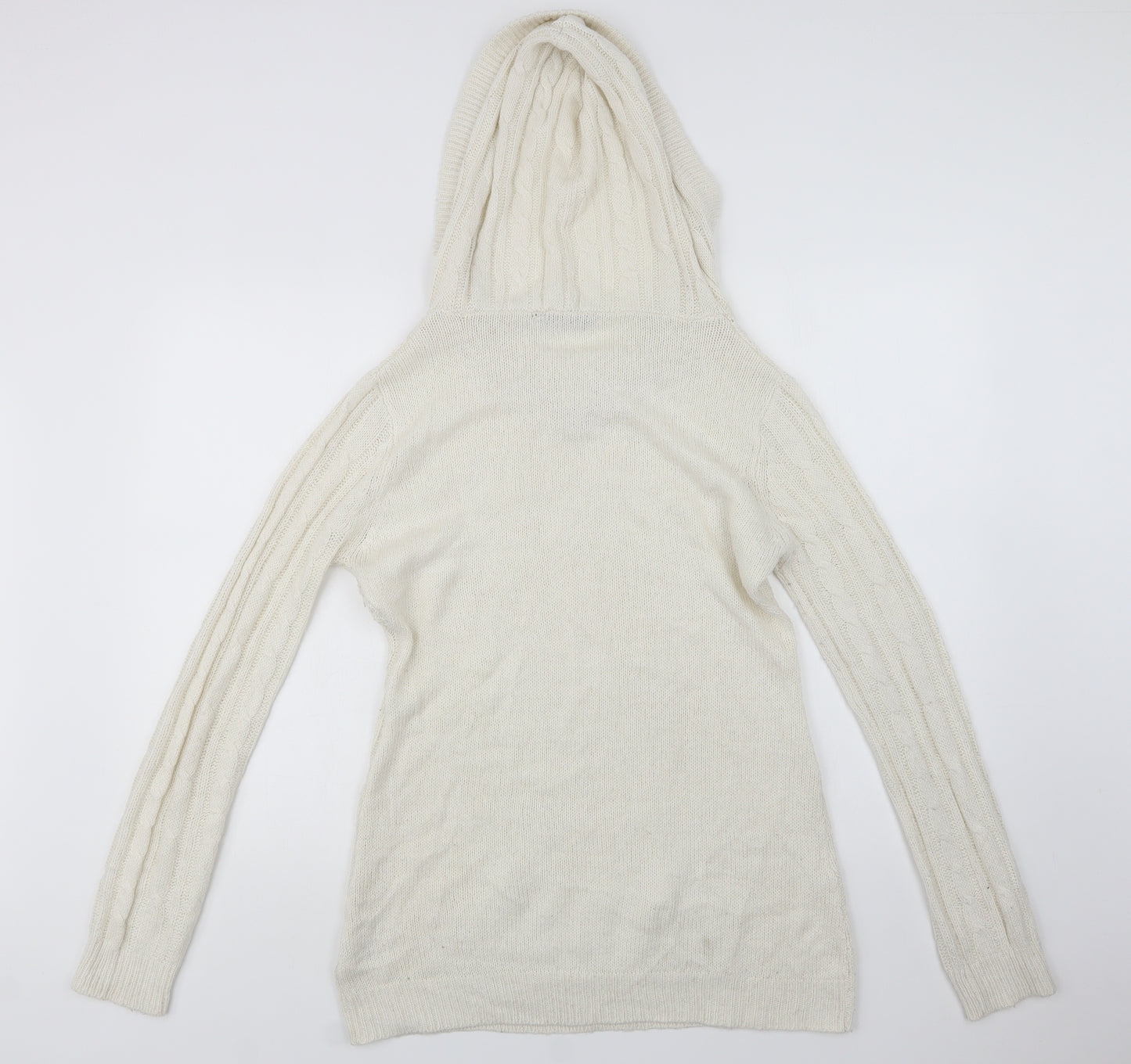 Select Womens Ivory V-Neck  Acrylic Pullover Jumper Size 16