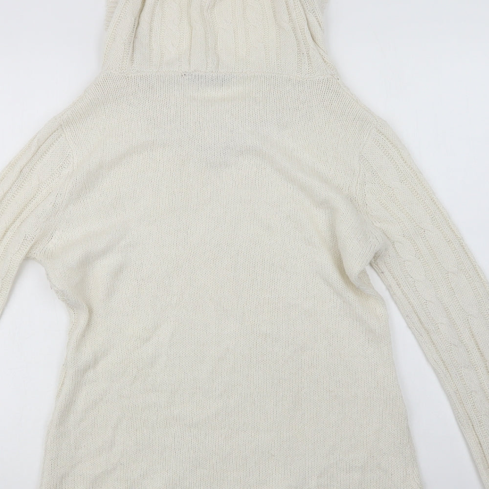 Select Womens Ivory V-Neck  Acrylic Pullover Jumper Size 16
