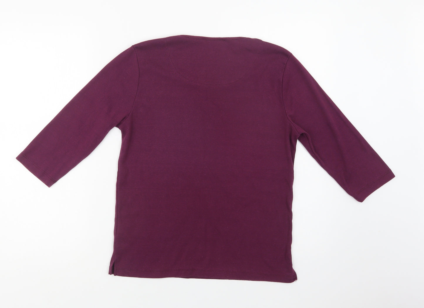 Tigi Womens Purple  Polyester Basic Blouse Size 12 Square Neck