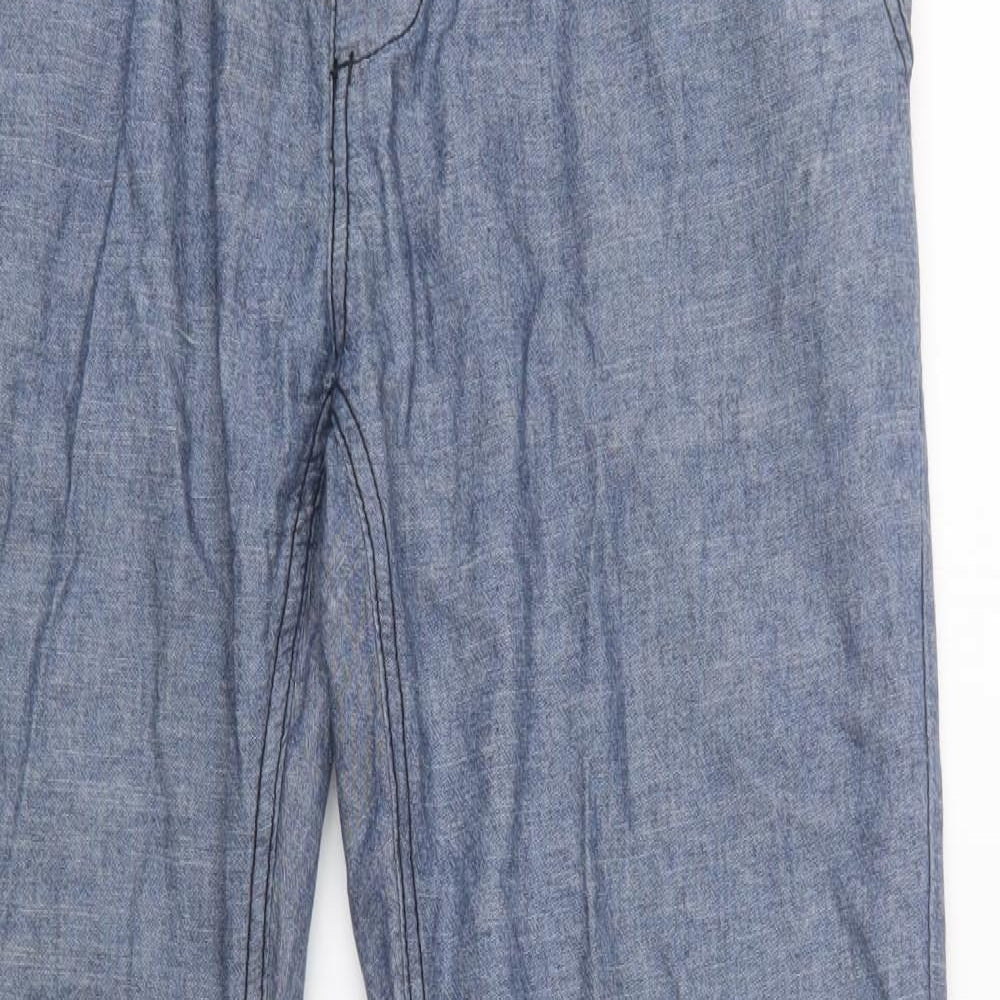 Peacocks Mens Blue  Cotton Chino Trousers Size 32 L32 in Regular Button