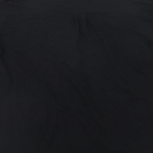 bonprix Womens Black Geometric Cotton Basic Blouse Size M V-Neck
