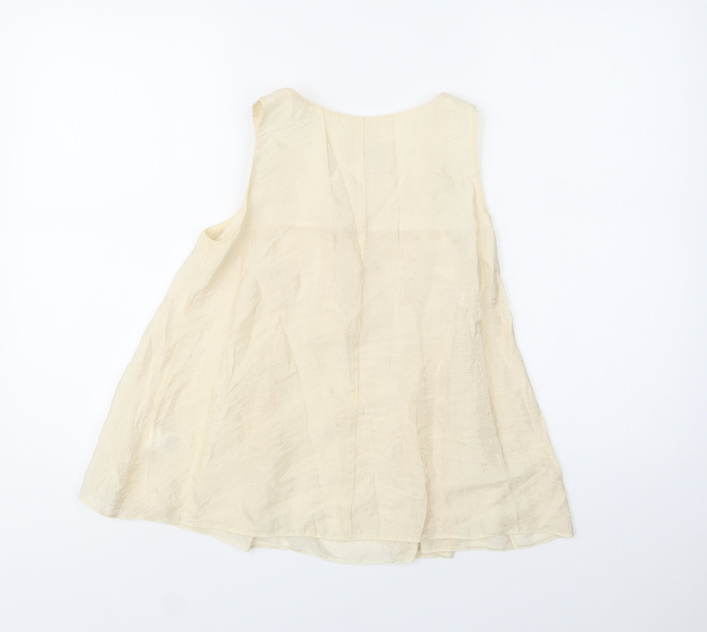 River Island Womens Ivory  Viscose Basic Blouse Size 8 Scoop Neck