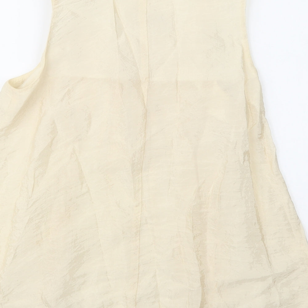 River Island Womens Ivory  Viscose Basic Blouse Size 8 Scoop Neck