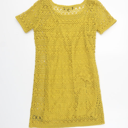 NEXT Womens Yellow  Polyester Shift  Size 6  Round Neck