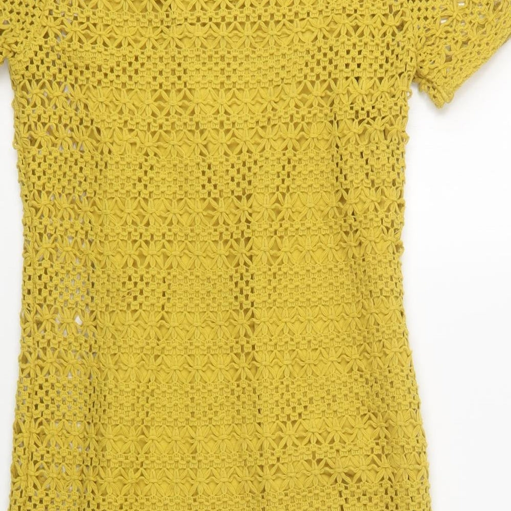 NEXT Womens Yellow  Polyester Shift  Size 6  Round Neck