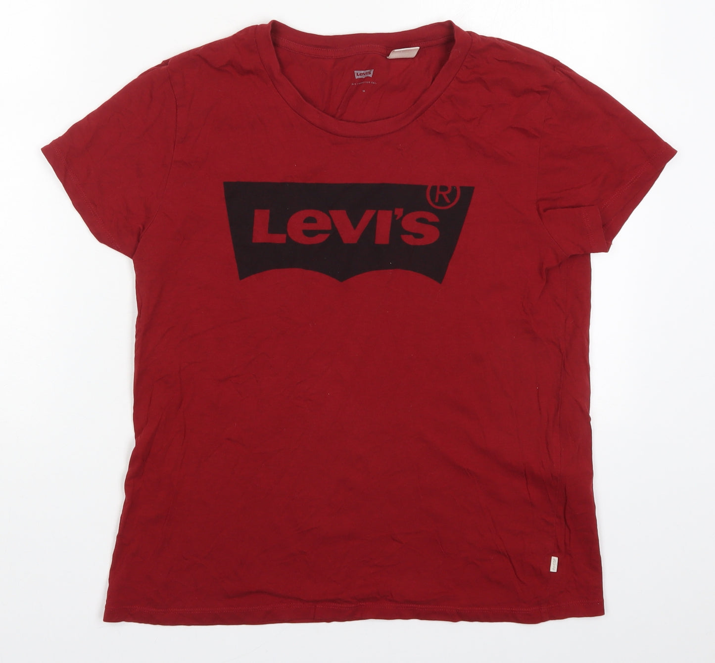 Levi's Mens Red  Cotton  T-Shirt Size M Crew Neck