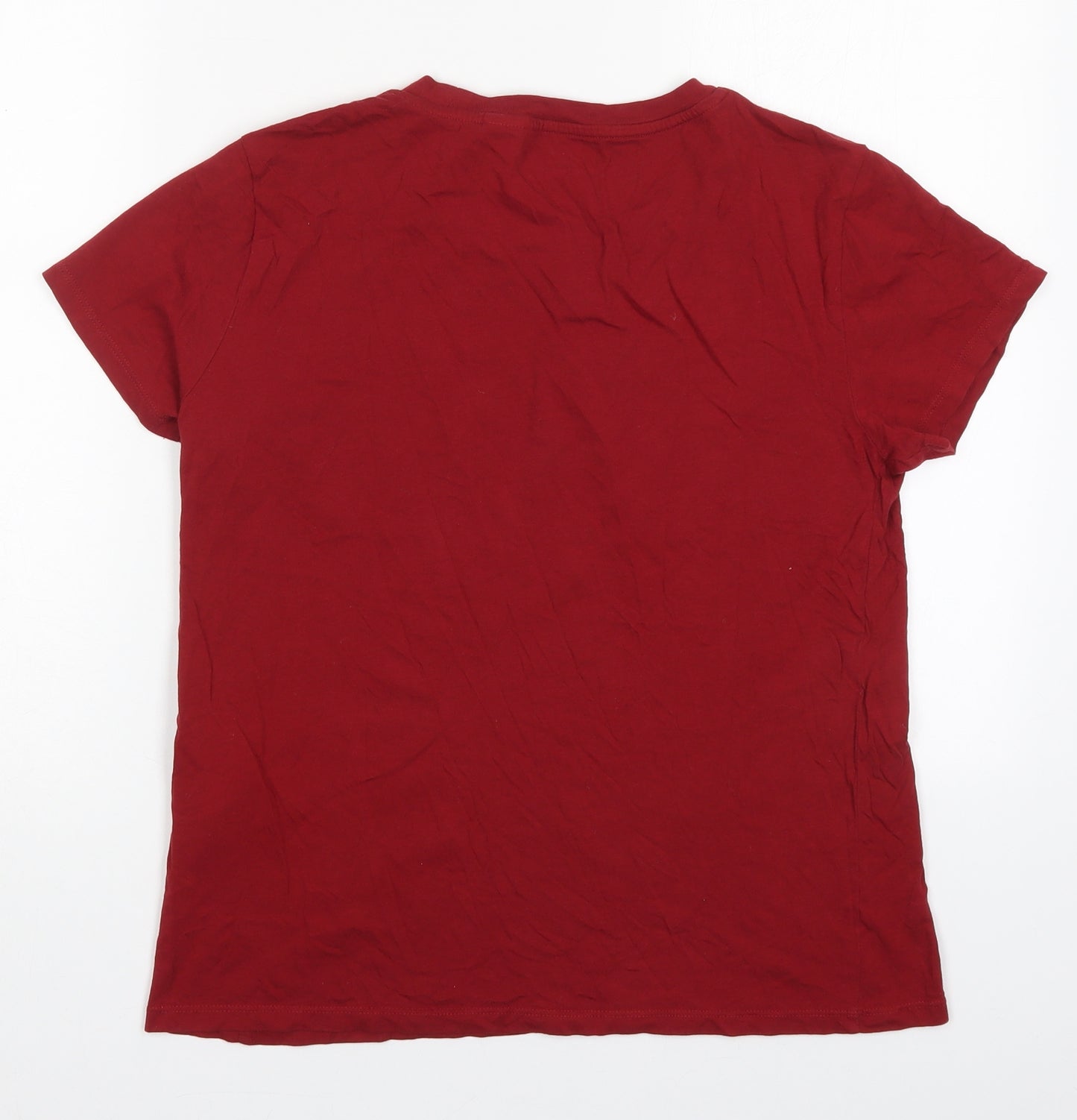 Levi's Mens Red  Cotton  T-Shirt Size M Crew Neck