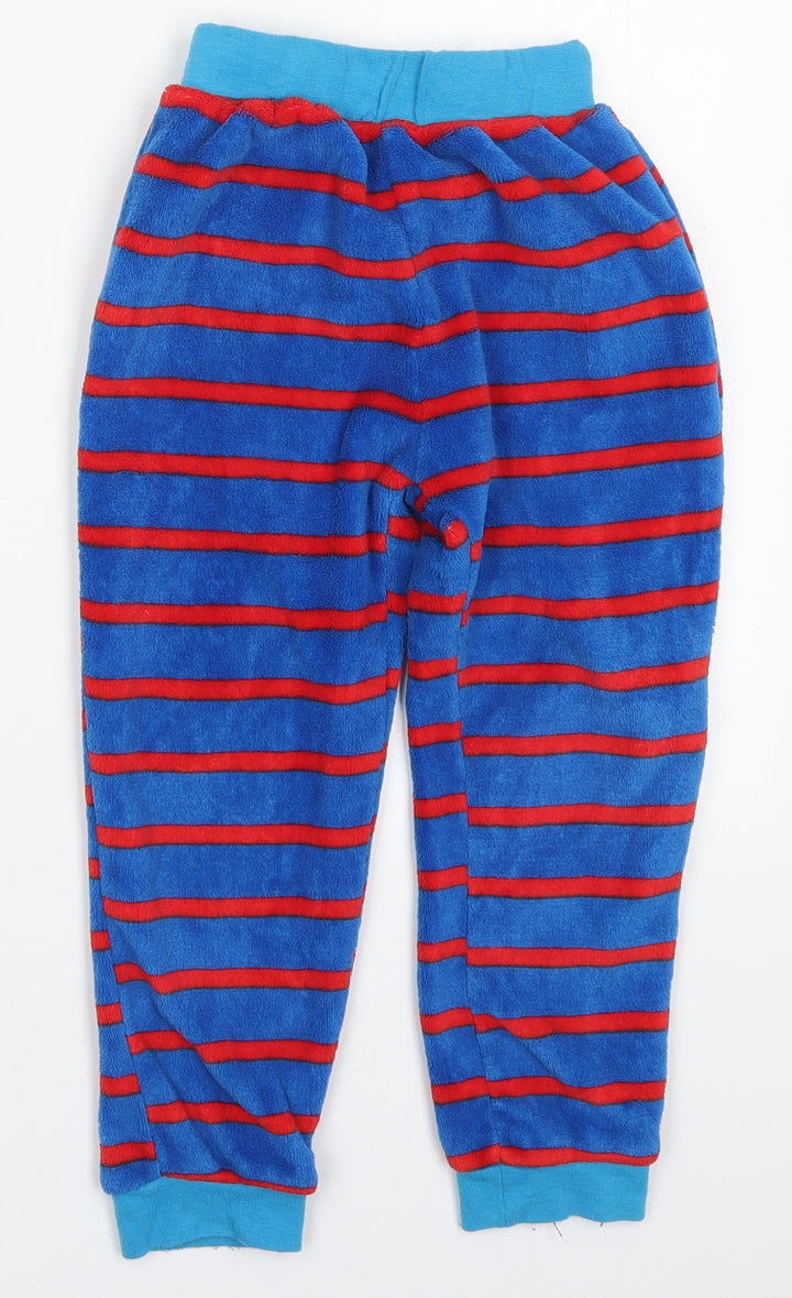 TJ Morris Boys Blue Striped Polyester Sweatpants Trousers Size 5-6 Years Regular - Red Pyjama Pants