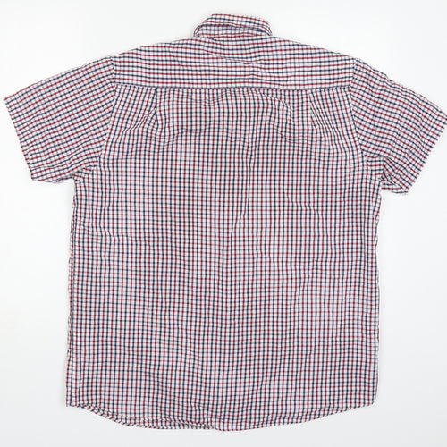 Cedar Wood State Mens Multicoloured Check Polyester  Button-Up Size L Collared Button