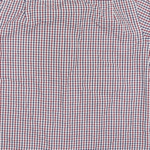 Cedar Wood State Mens Multicoloured Check Polyester  Button-Up Size L Collared Button