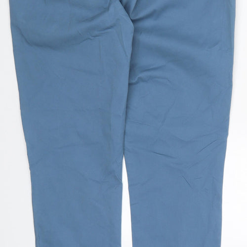 NEXT Mens Blue  Cotton Chino Trousers Size 36 L31 in Slim Button