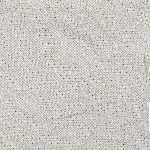 Matalan Mens Beige Geometric Cotton  Button-Up Size L Collared Button