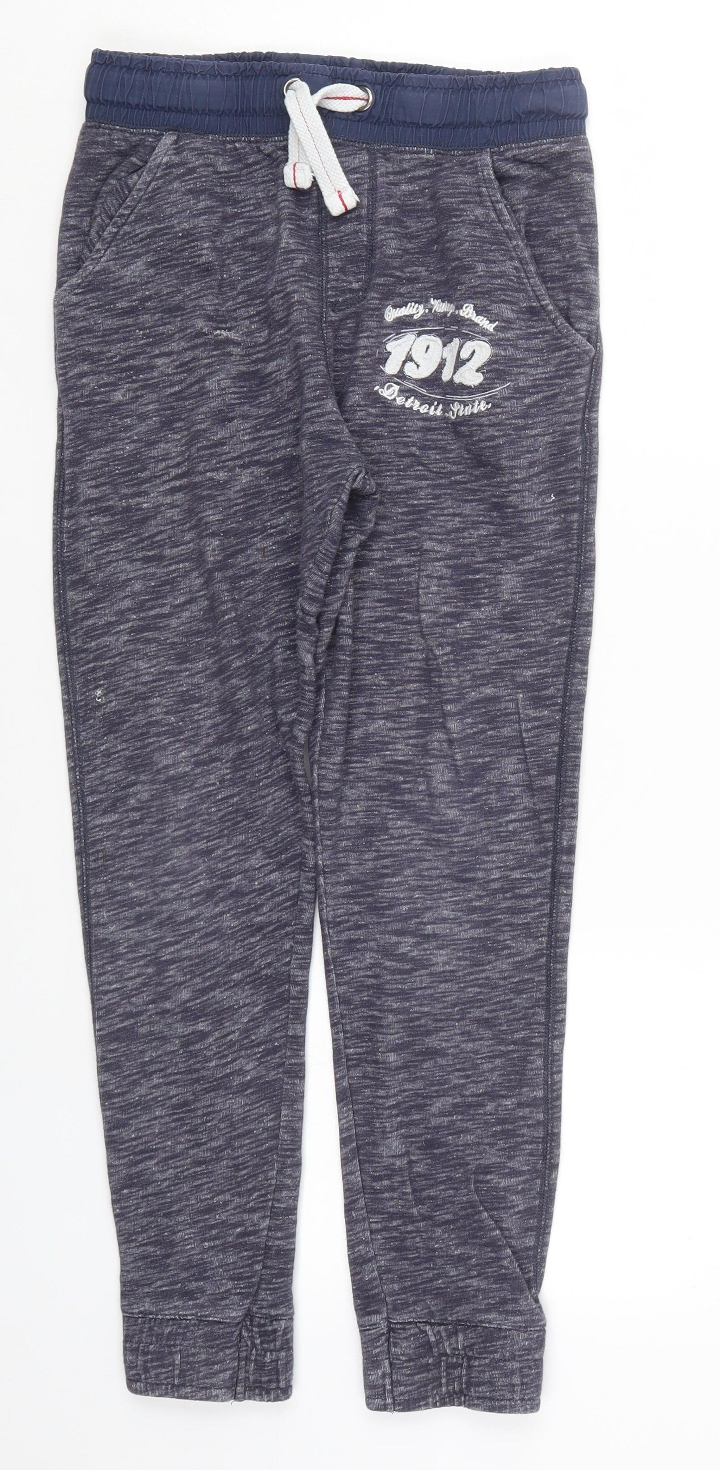 F&F Boys Blue  Cotton Sweatpants Trousers Size 11-12 Years  Regular Drawstring - 1912