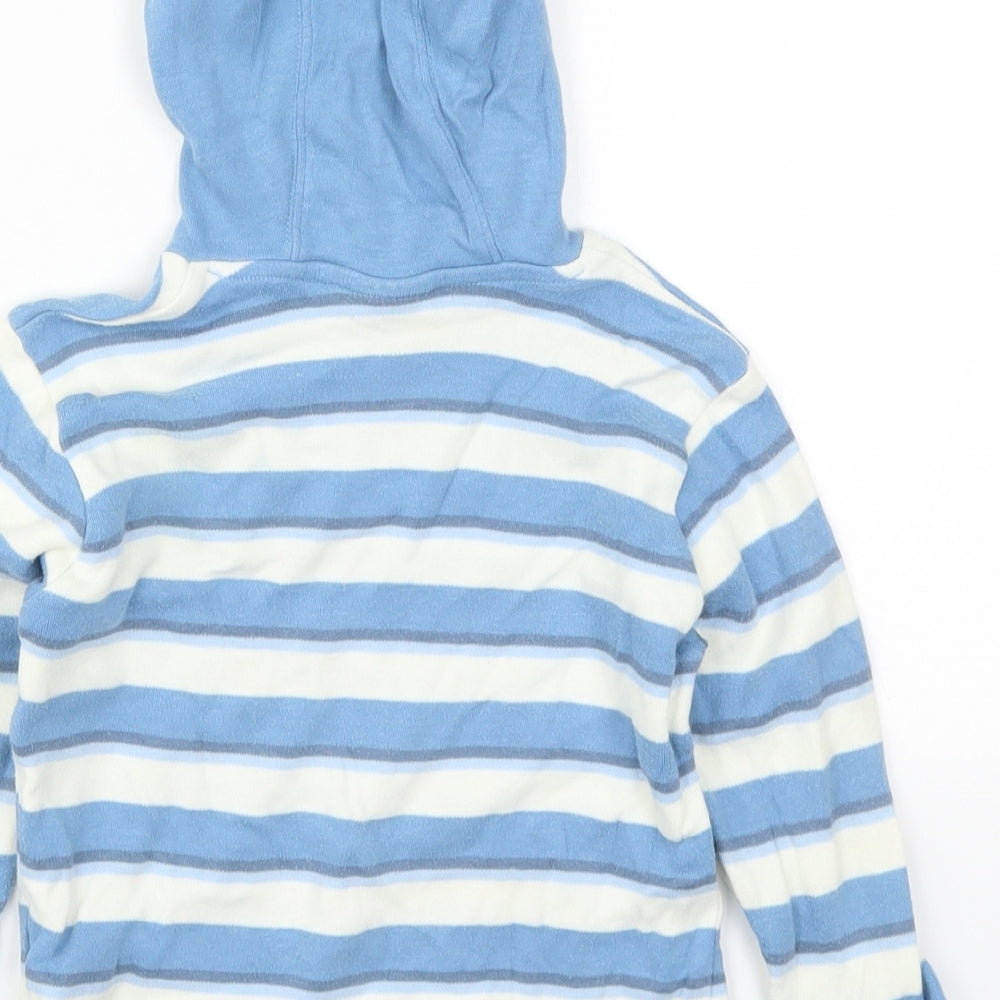 NEXT Boys Blue Striped Cotton Pullover Hoodie Size 5 Years  Pullover