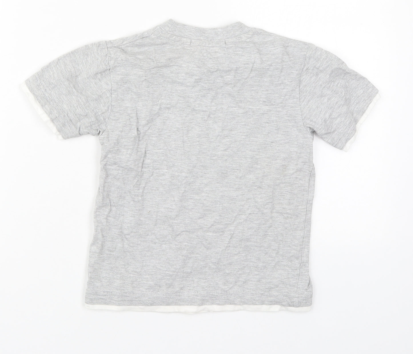 George Boys Grey  Cotton Basic T-Shirt Size 3-4 Years Crew Neck Pullover - Let's Get Noisy