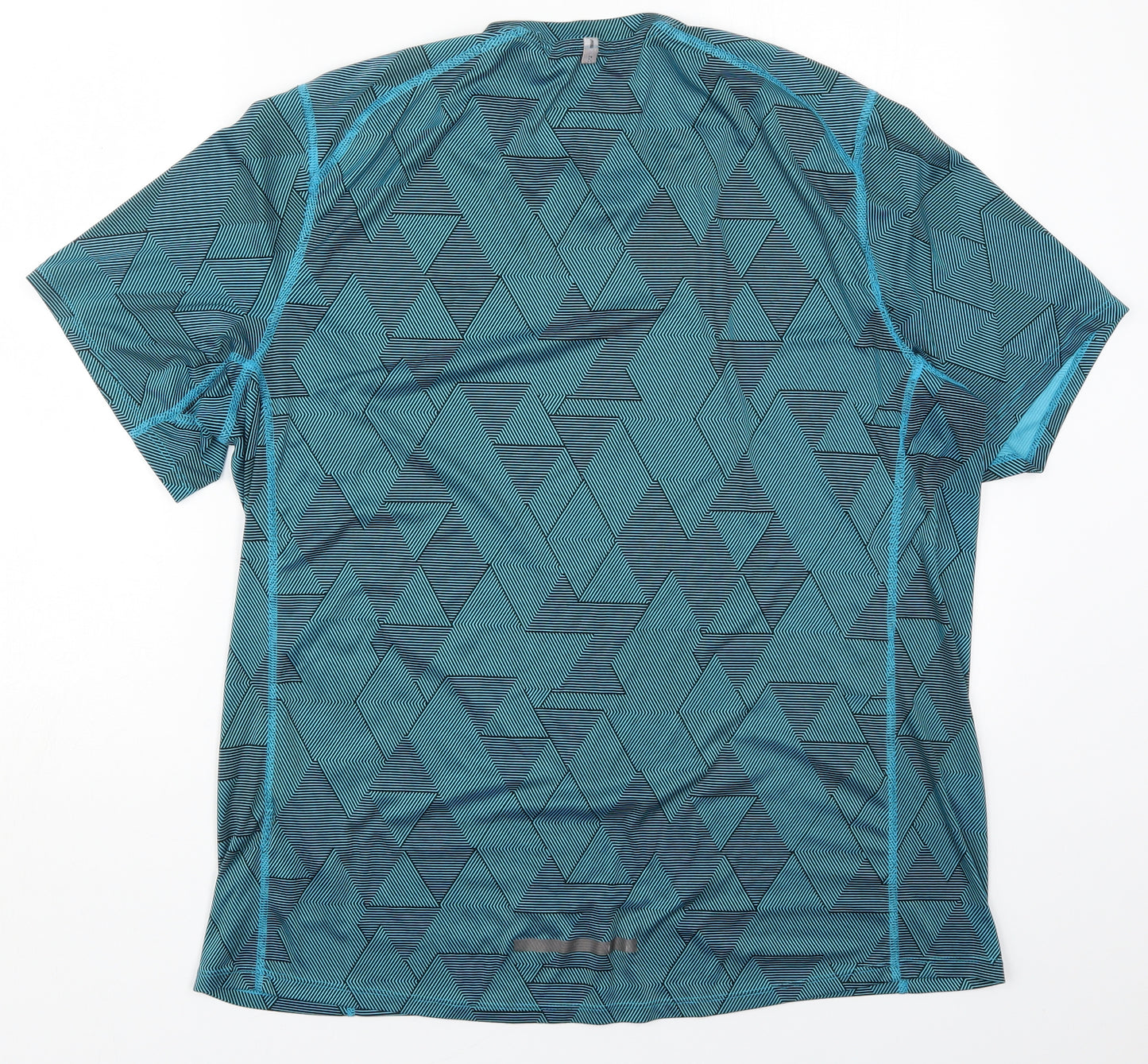 Nike Mens Blue Geometric Polyester  T-Shirt Size XL Crew Neck