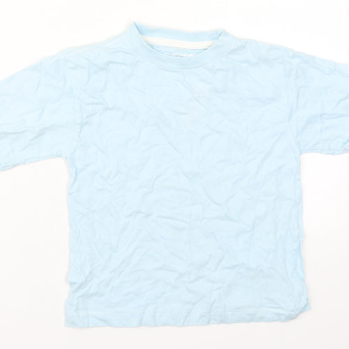 Rebel Boys Blue  Cotton Basic T-Shirt Size 4-5 Years Crew Neck Pullover
