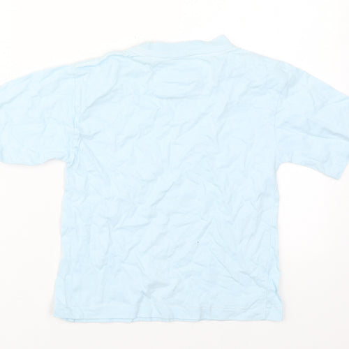 Rebel Boys Blue  Cotton Basic T-Shirt Size 4-5 Years Crew Neck Pullover