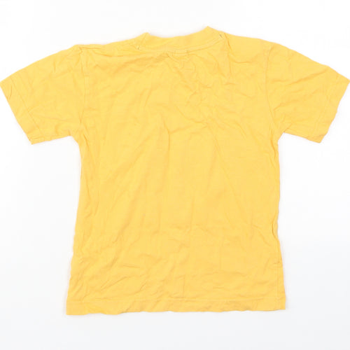 Scruff Boys Yellow  Cotton Basic T-Shirt Size 5-6 Years Crew Neck Pullover - Little Troops