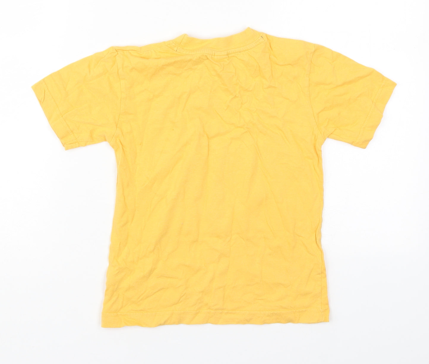 Scruff Boys Yellow  Cotton Basic T-Shirt Size 5-6 Years Crew Neck Pullover - Little Troops