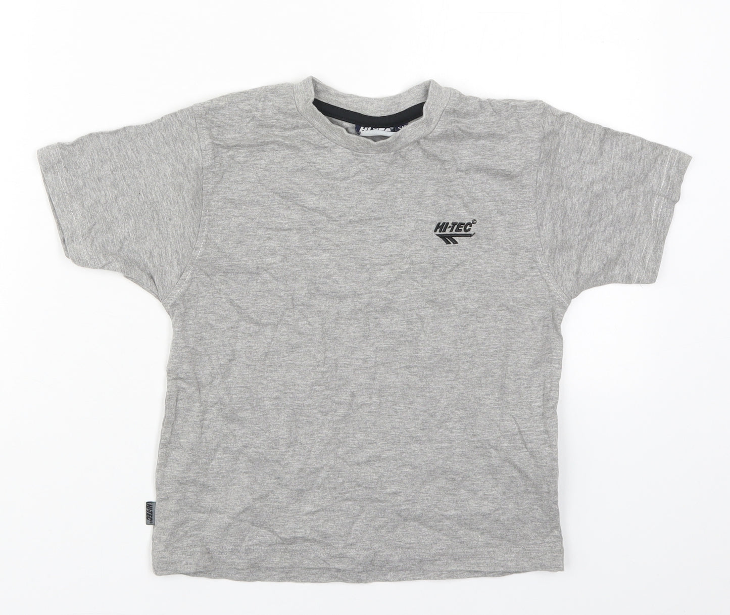 Hi Tec Boys Grey  Cotton Basic T-Shirt Size 5-6 Years Crew Neck Pullover