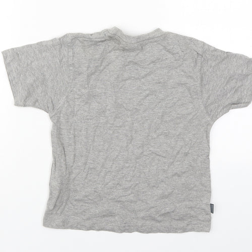 Hi Tec Boys Grey  Cotton Basic T-Shirt Size 5-6 Years Crew Neck Pullover