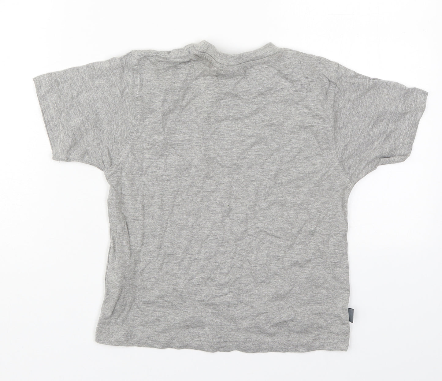 Hi Tec Boys Grey  Cotton Basic T-Shirt Size 5-6 Years Crew Neck Pullover
