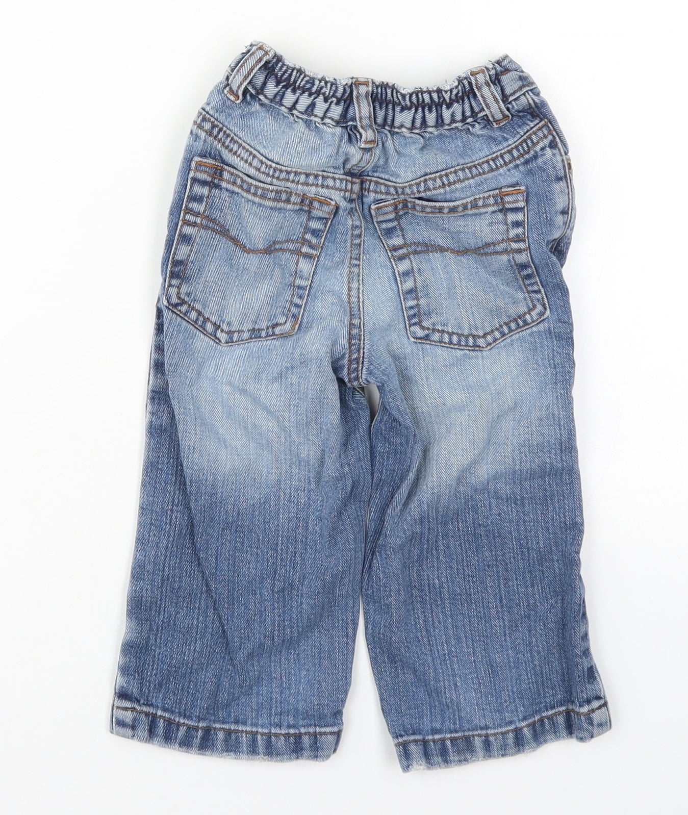 Matalan Boys Blue  Cotton Capri Jeans Size 12-18 Months  Button