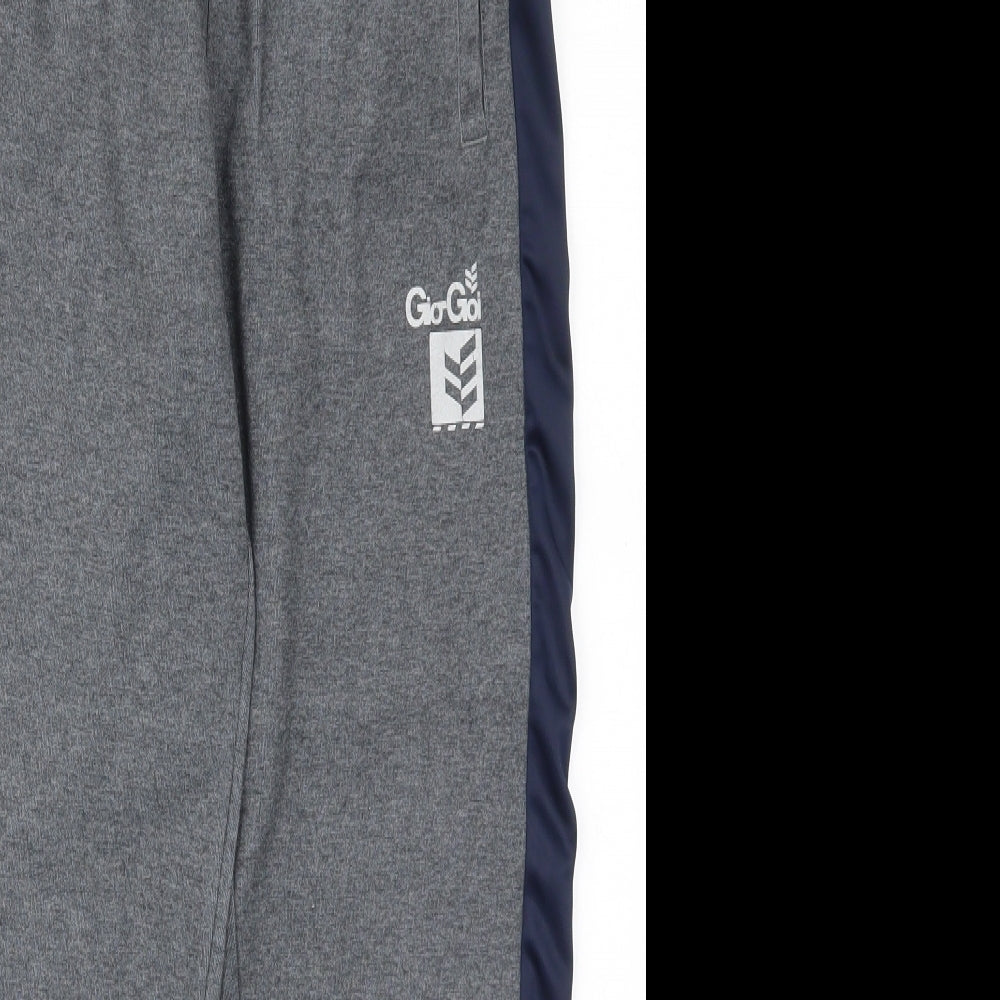 Gio Gio Boys Grey  Cotton Sweatpants Trousers Size 11-12 Years  Regular Drawstring - Blue