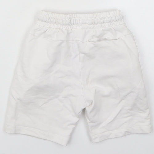 NEXT Boys White  Cotton Sweat Shorts Size 6 Years  Regular Drawstring