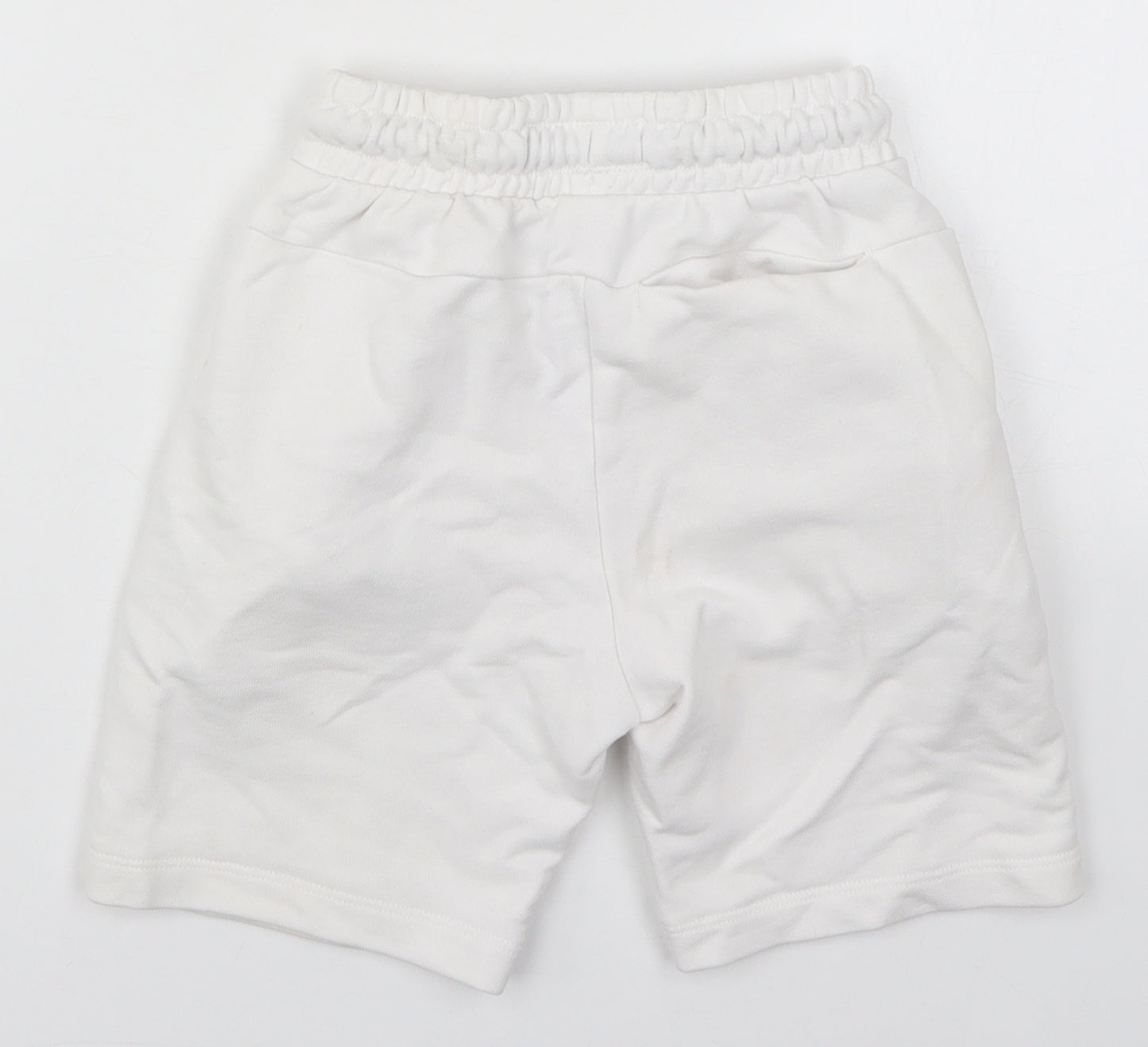 NEXT Boys White  Cotton Sweat Shorts Size 6 Years  Regular Drawstring
