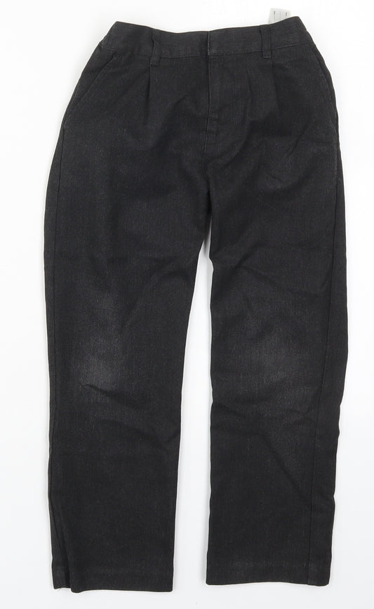 F&F Boys Grey  Viscose Dress Pants Trousers Size 6-7 Years  Regular Hook & Eye