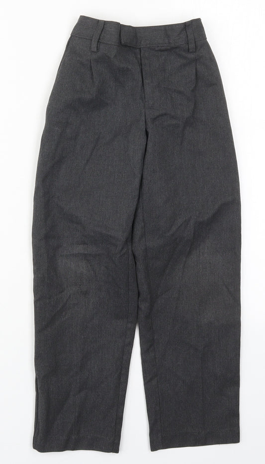 Marks and Spencer Boys Grey  Polyester Dress Pants Trousers Size 6-7 Years  Regular Hook & Eye